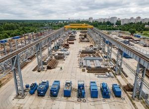 Строящийся промышленный объект, вид сверху